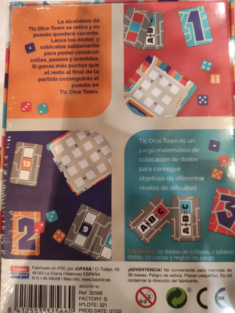 Tic Dice Town - Juego de mesa - FALOMIR - 2-4 jugadores - 8+ años - 10-20 min