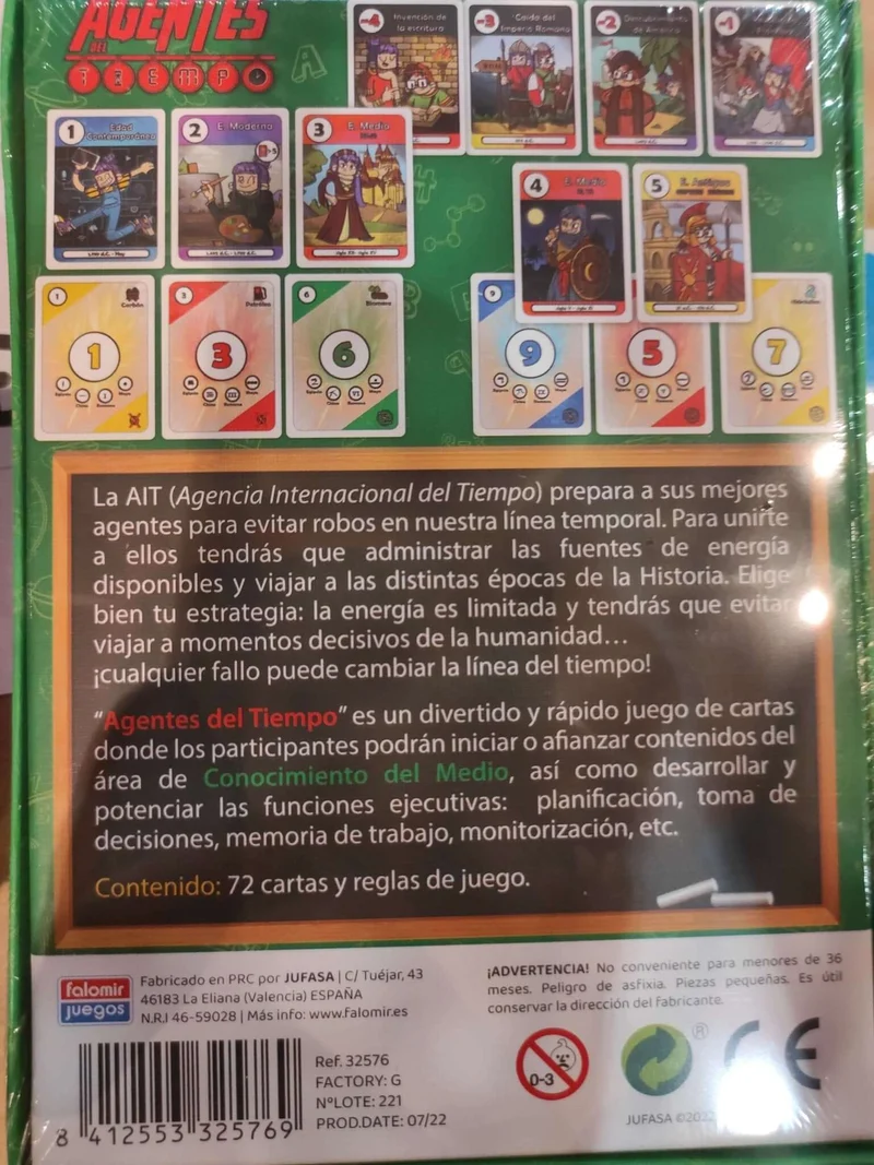 Agentes del Tiempo - Juego de mesa - FALOMIR - 2-5 jugadores - 6+ años - 5-10 min
