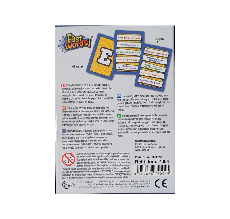 Fast Words - Juego de mesa - Cayro - 2-8 jugadores - 8+ años - 15 min