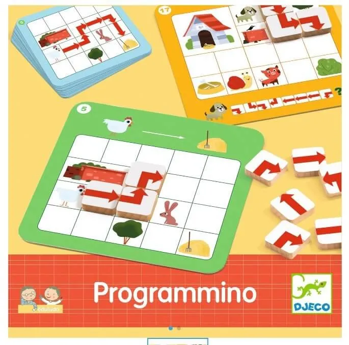 Eduludo Programmino - Juego de mesa - Djeco - 1 jugador - 4-6 años - duración variable