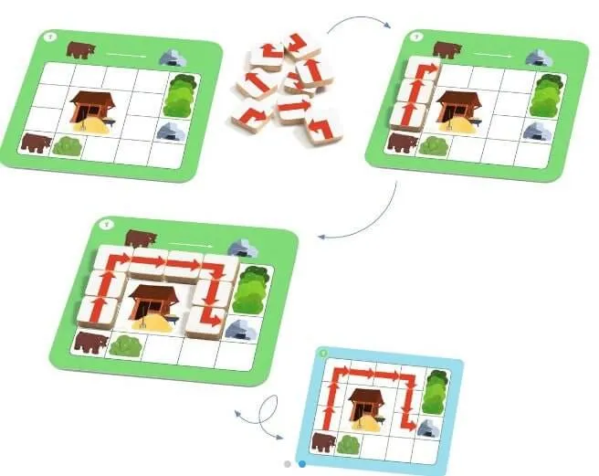 Eduludo Programmino - Juego de mesa - Djeco - 1 jugador - 4-6 años - duración variable