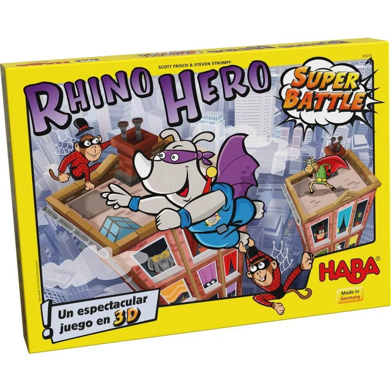 Rhino Hero Super Battle - Juego de mesa - Haba - 2-4 jugadores - 5+ años - 10-20 min