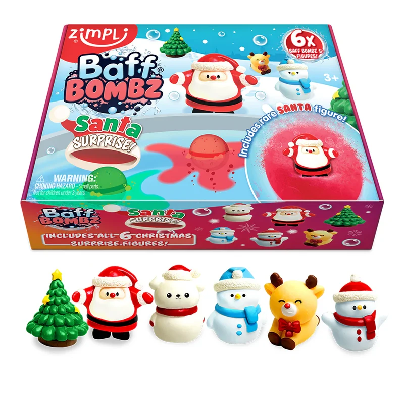 Pack 6 Bombas de baño surprise Santa Claus · Zimpli