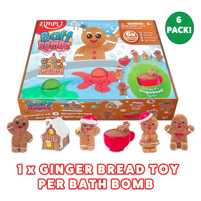 Pack 6 Bombas de baño surprise Gingerbread · Zimpli