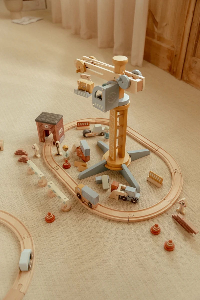 Set Construcción con grúa FSC · Little Dutch