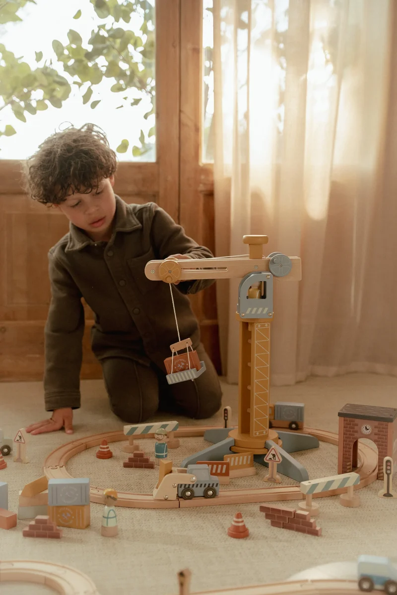 Set Construcción con grúa FSC · Little Dutch