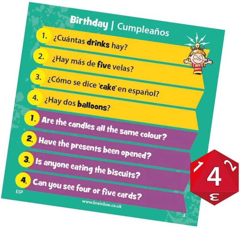 BrainBox Let's Learn English - Juego de mesa - Bezzerwizzer Studio - 1 jugador - 8+ años - 10 min