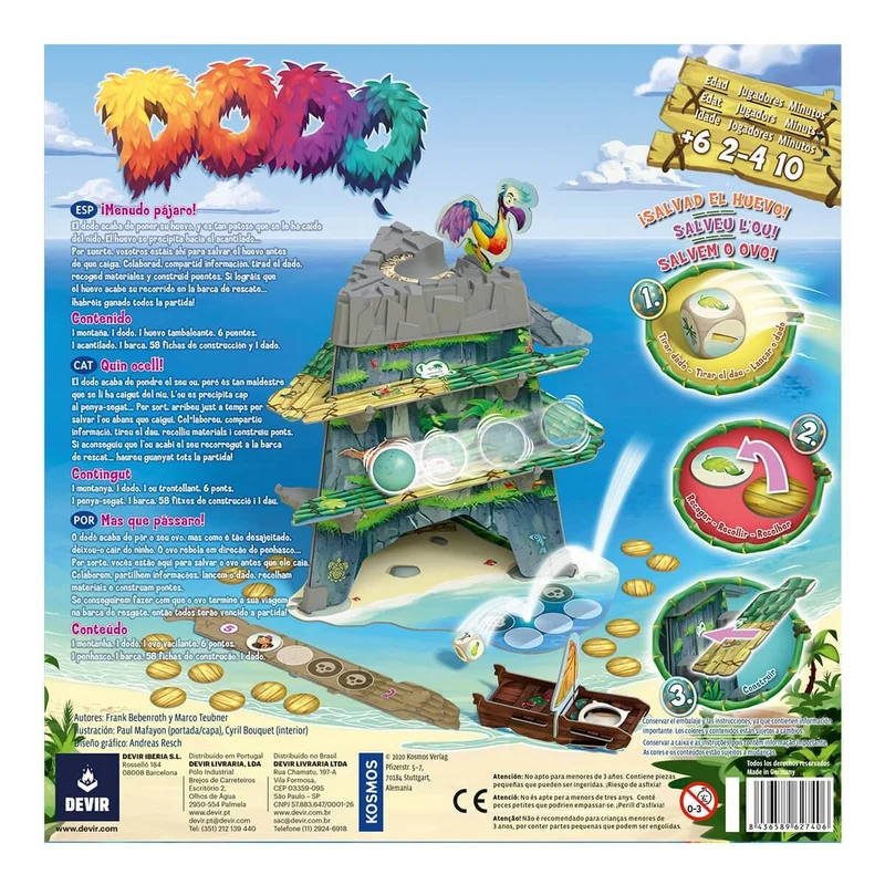 Dodo - Juego de mesa - Devir - 2-4 jugadores - 6+ años - 10 min