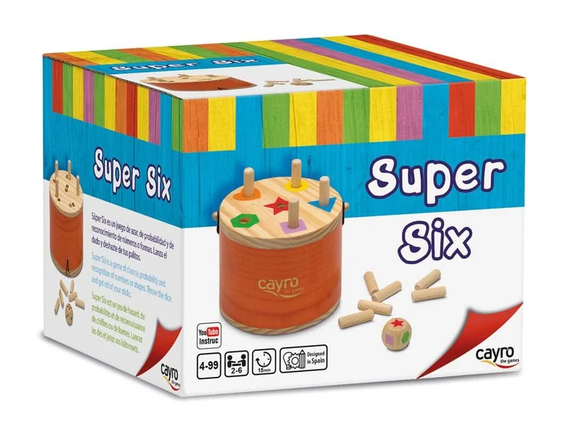 Super Six - Juego de mesa - Cayro - 2-6 jugadores - 4+ años - 15 min