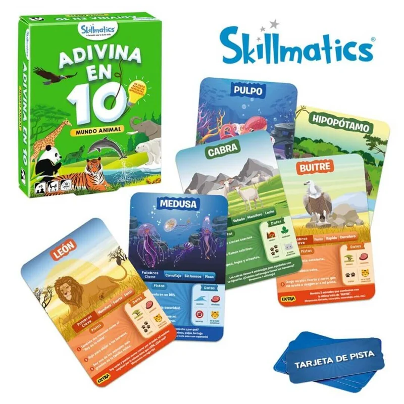 Adivina en 10 Mundo Animal - Juego de mesa - Skillmatics - 2-6 jugadores - 6+ años - 15 min