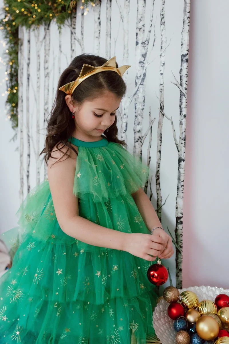 Vestido Christmas Tree con corona-Varias Tallas