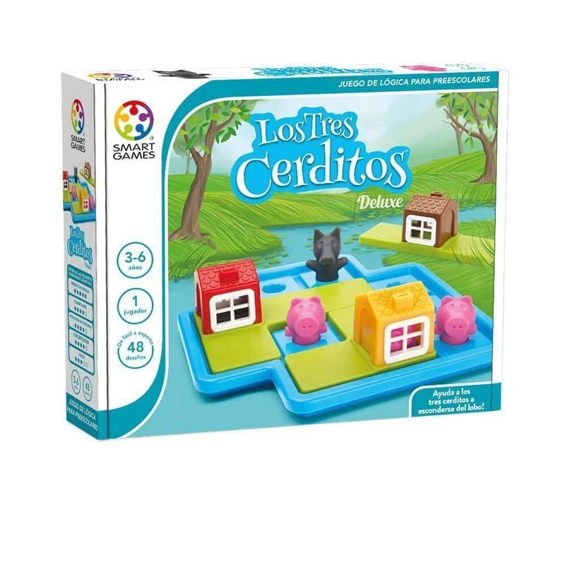 Los Tres Cerditos Deluxe - Juego de mesa - SmartGames - 1 jugador - 3+ años - 10 min