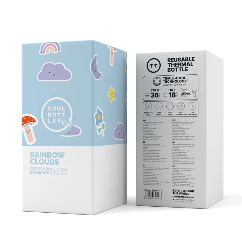 The Kiddie Bottle - Rainbow Clouds 350ml · Cool Bottles