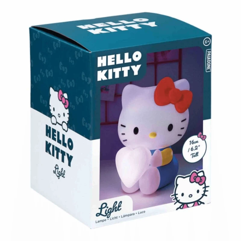 Lámpara 3D Hello Kity con corazón 16 cm