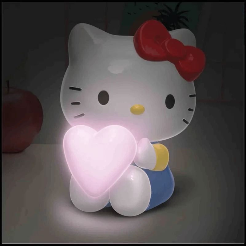 Lámpara 3D Hello Kity con corazón 16 cm