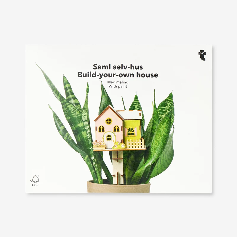 DIY wooden house with paint
