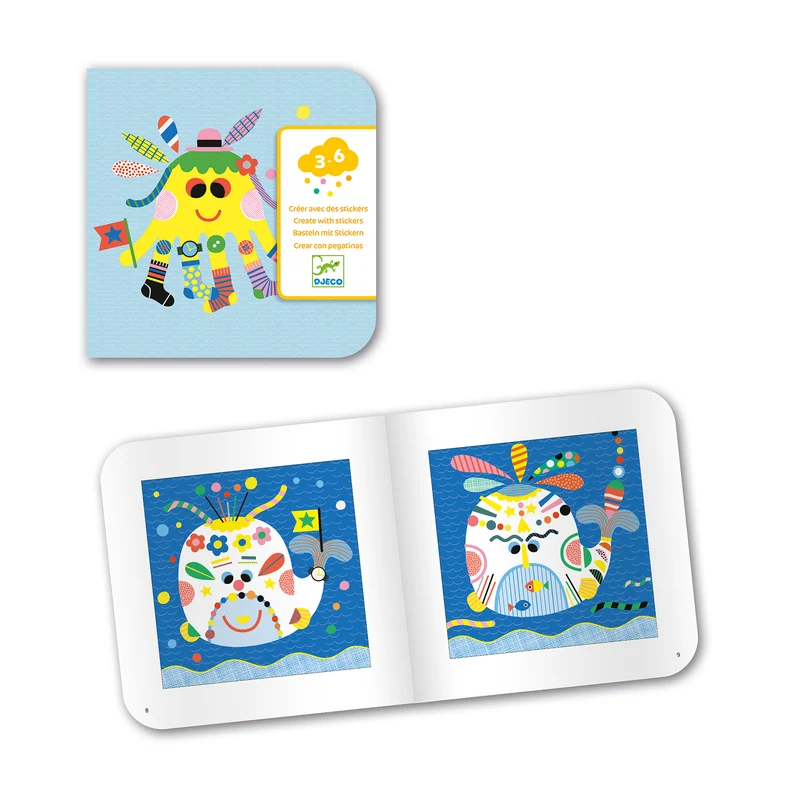 Crear con pegatinas Animales Marinos · DJECO