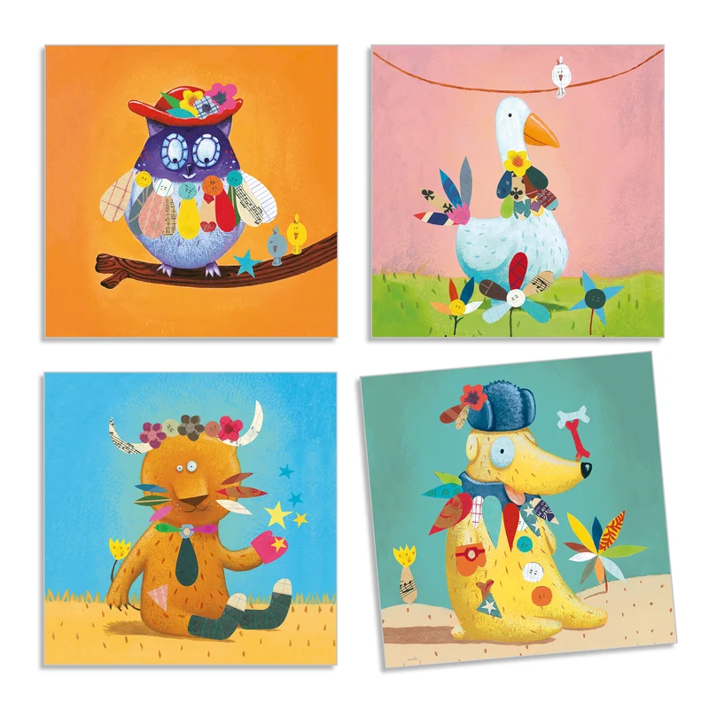 Crear con pegatinas Animales · DJECO