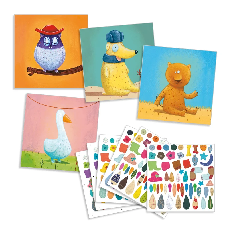 Crear con pegatinas Animales · DJECO