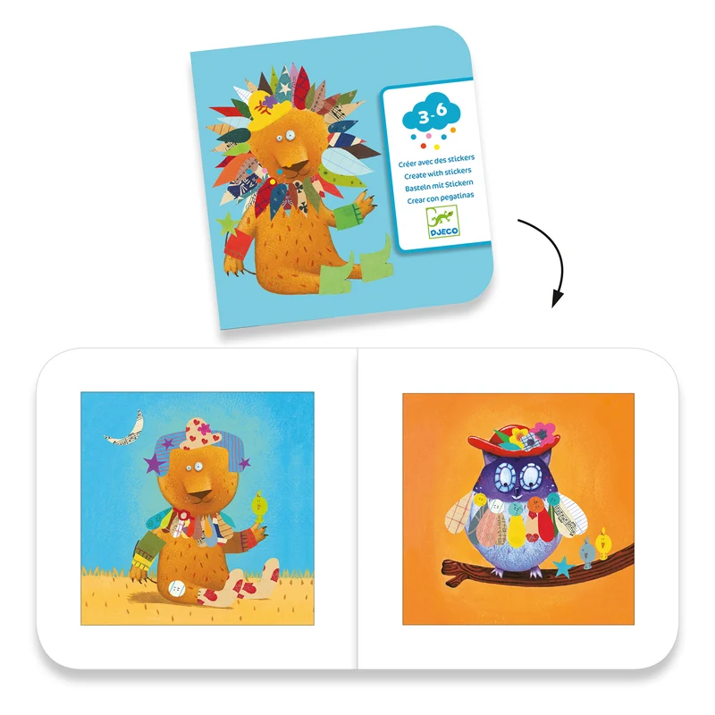 Crear con pegatinas Animales · DJECO
