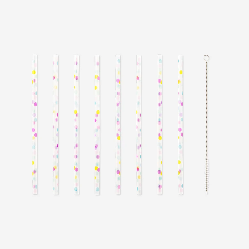 Reusable confetti straws - 8 pcs