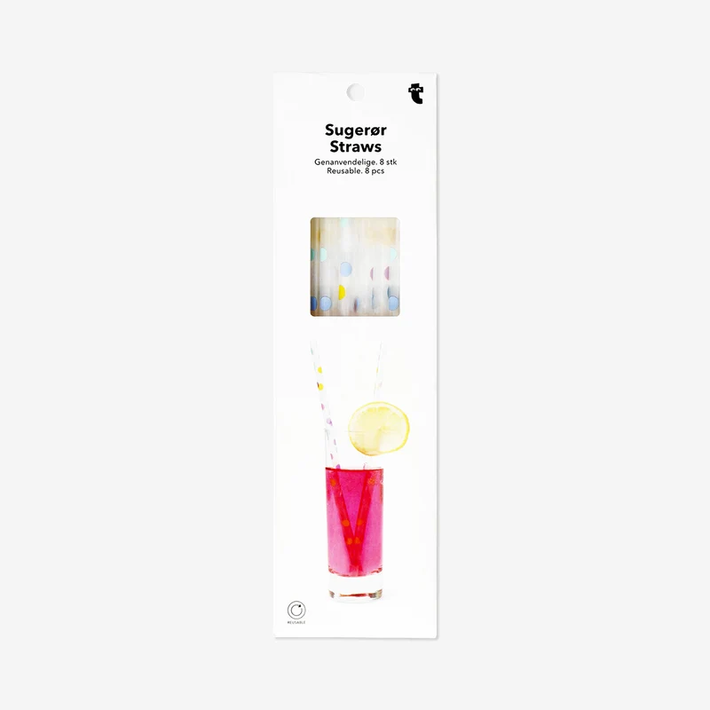 Reusable confetti straws - 8 pcs