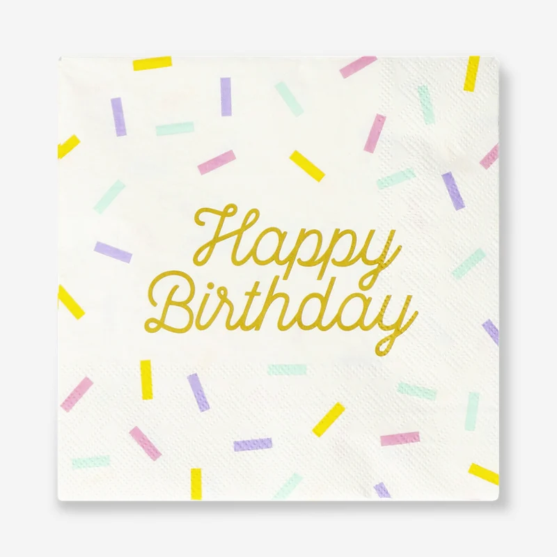Happy birthday sprinkle napkins - 16 pcs