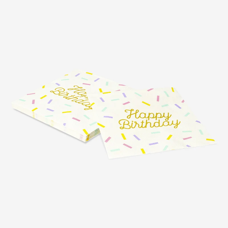 Happy birthday sprinkle napkins - 16 pcs