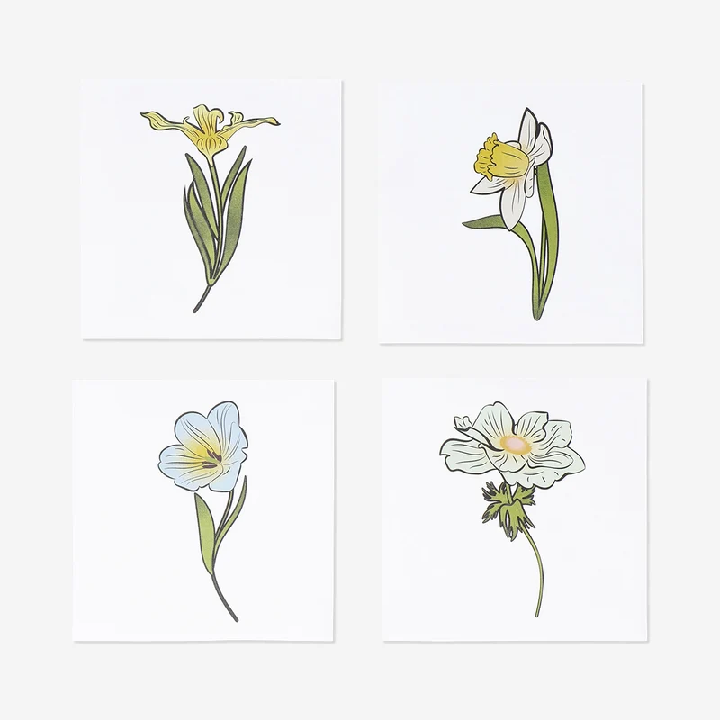 Single large flower stickers - 10 pcs