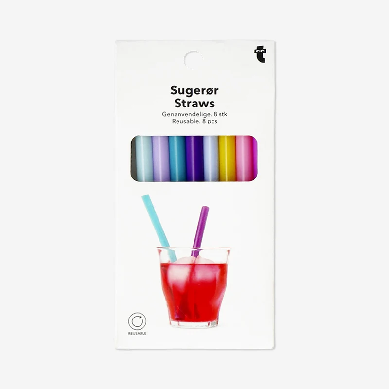 Reusable cocktail straws - 8 pcs