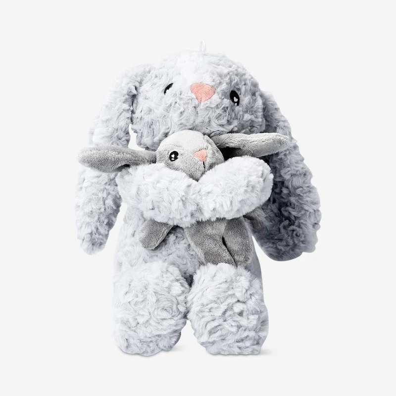 Plush toy - Grey bunny with baby