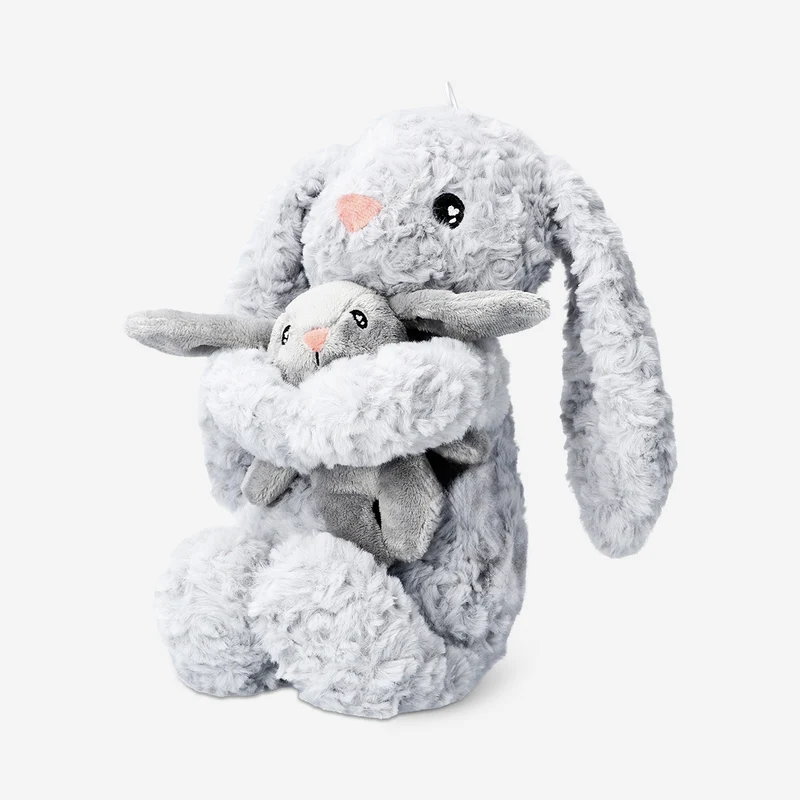 Plush toy - Grey bunny with baby