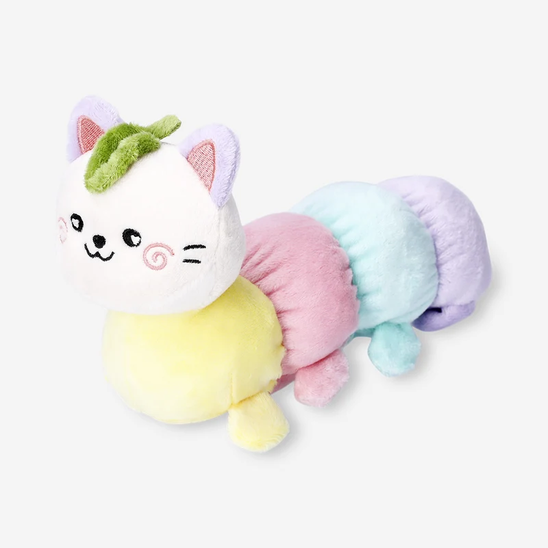 Plush toy - Cat as colourful caterpillar