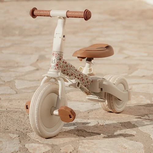 Triciclo con barra Blanco Flores · Little Dutch