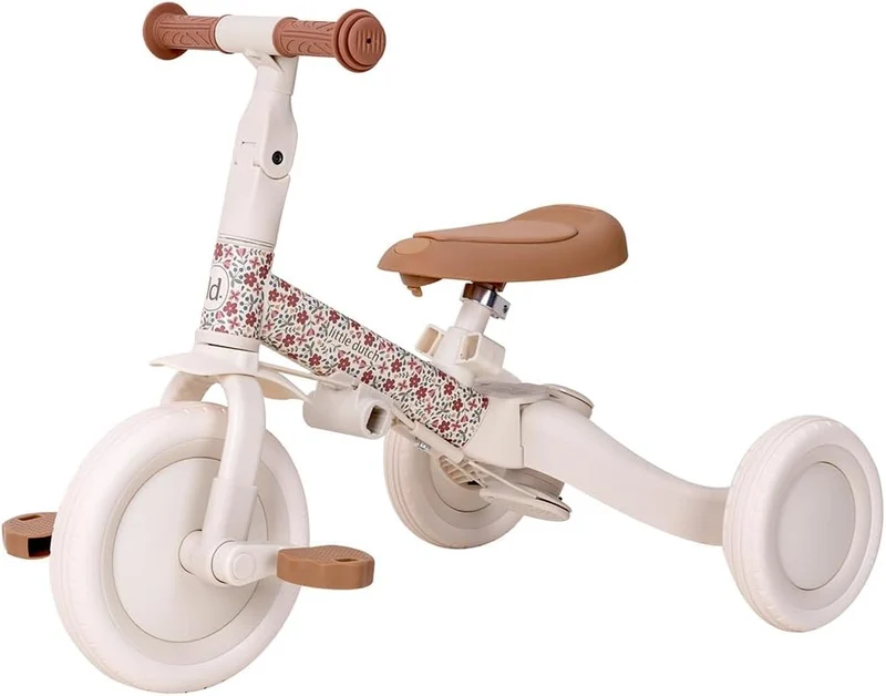 Triciclo con barra Blanco Flores · Little Dutch