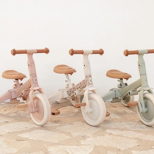 Triciclo con barra Blanco Flores · Little Dutch
