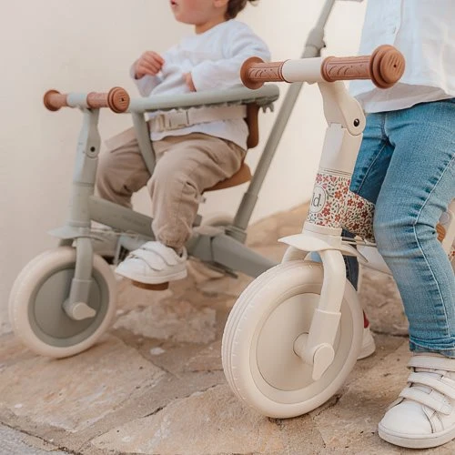 Triciclo con barra Blanco Flores · Little Dutch