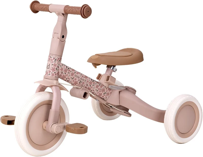 Triciclo con barra Rosa Flores · Little Dutch
