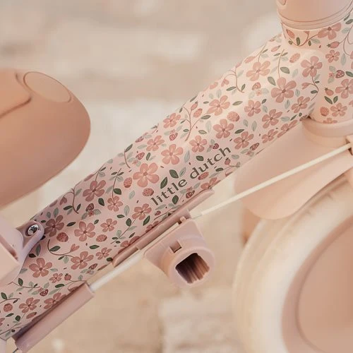 Triciclo con barra Rosa Flores · Little Dutch