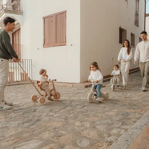 Triciclo con barra Rosa Flores · Little Dutch
