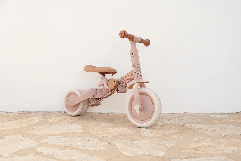 Triciclo con barra Rosa Flores · Little Dutch