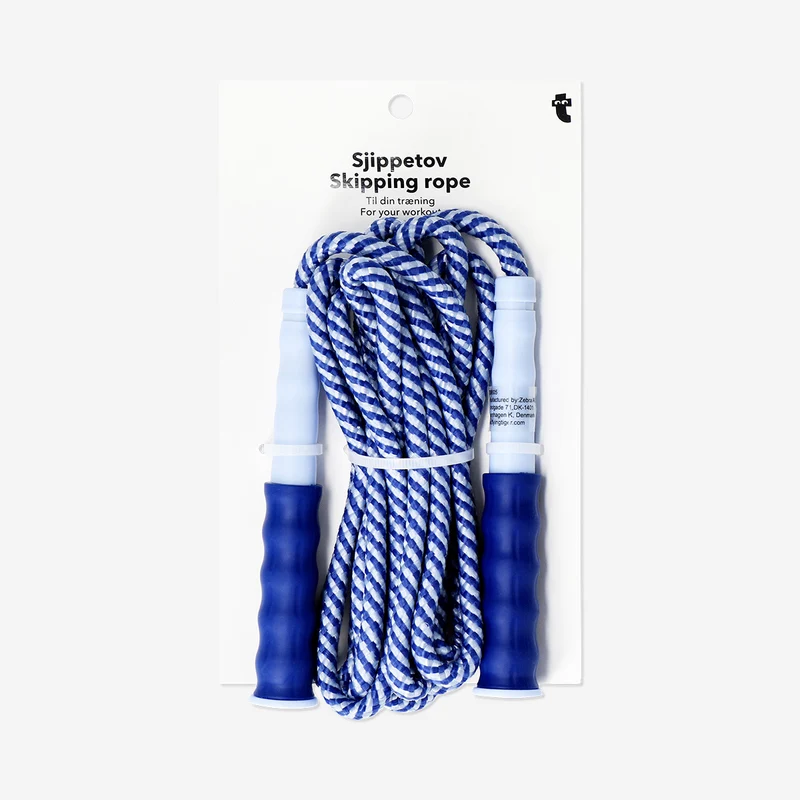 Blue skipping rope for workouts