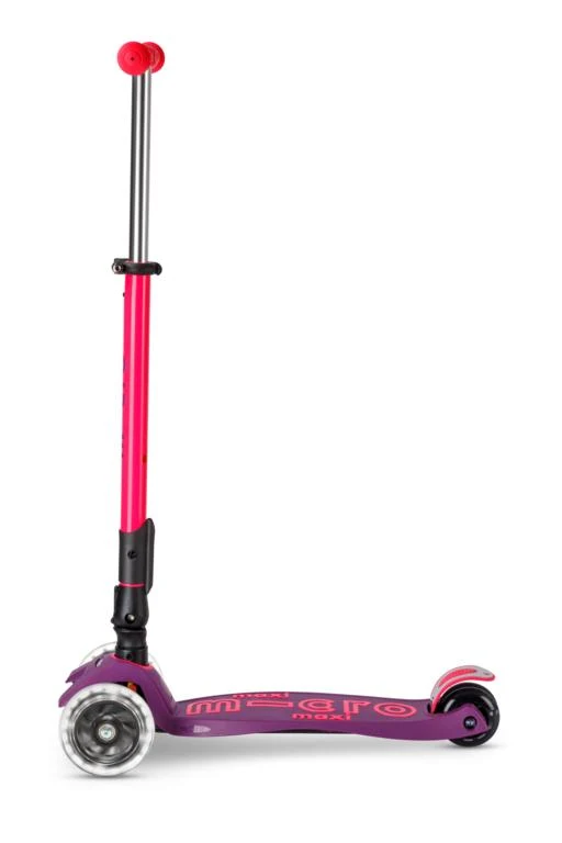 Patinete Maxi Deluxe Plegable Neón LED · Lila/Rosa