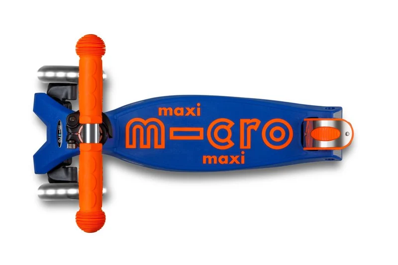 Patinete Maxi Deluxe Plegable Neón LED · Azul/Naranja
