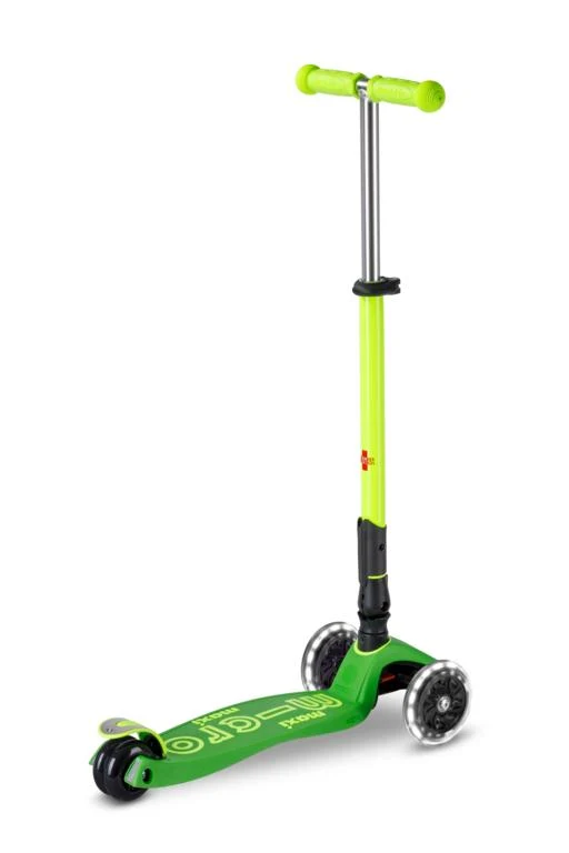 Patinete Maxi Deluxe Plegable Neón LED · Verde/Amarillo