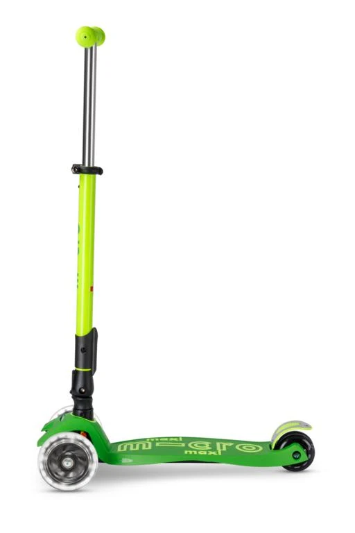 Patinete Maxi Deluxe Plegable Neón LED · Verde/Amarillo