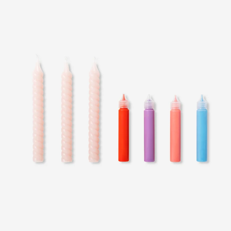 DIY painted candles - 3 pcs