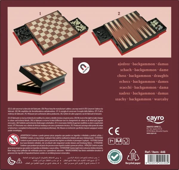 Ajedrez, Backgammon y damas Magnético · Cayro