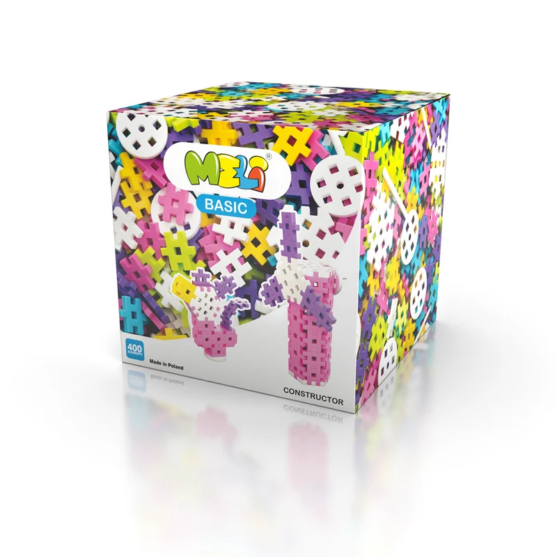 Bloques Meli · Basic Constructor 400 piezas Pastel