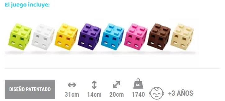 Bloques Meli · Cube Edu 300 piezas Pastel
